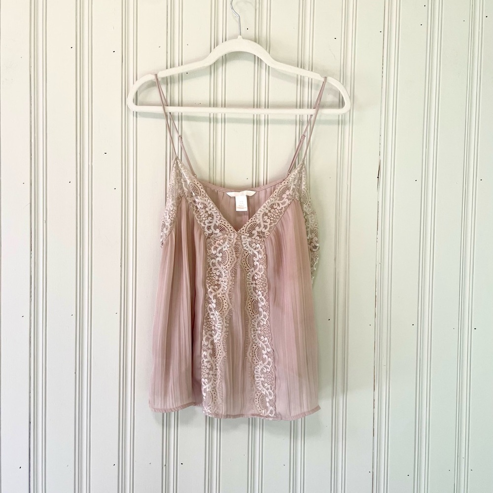 H&M Pink Asymmetrical Embellished Camisole
